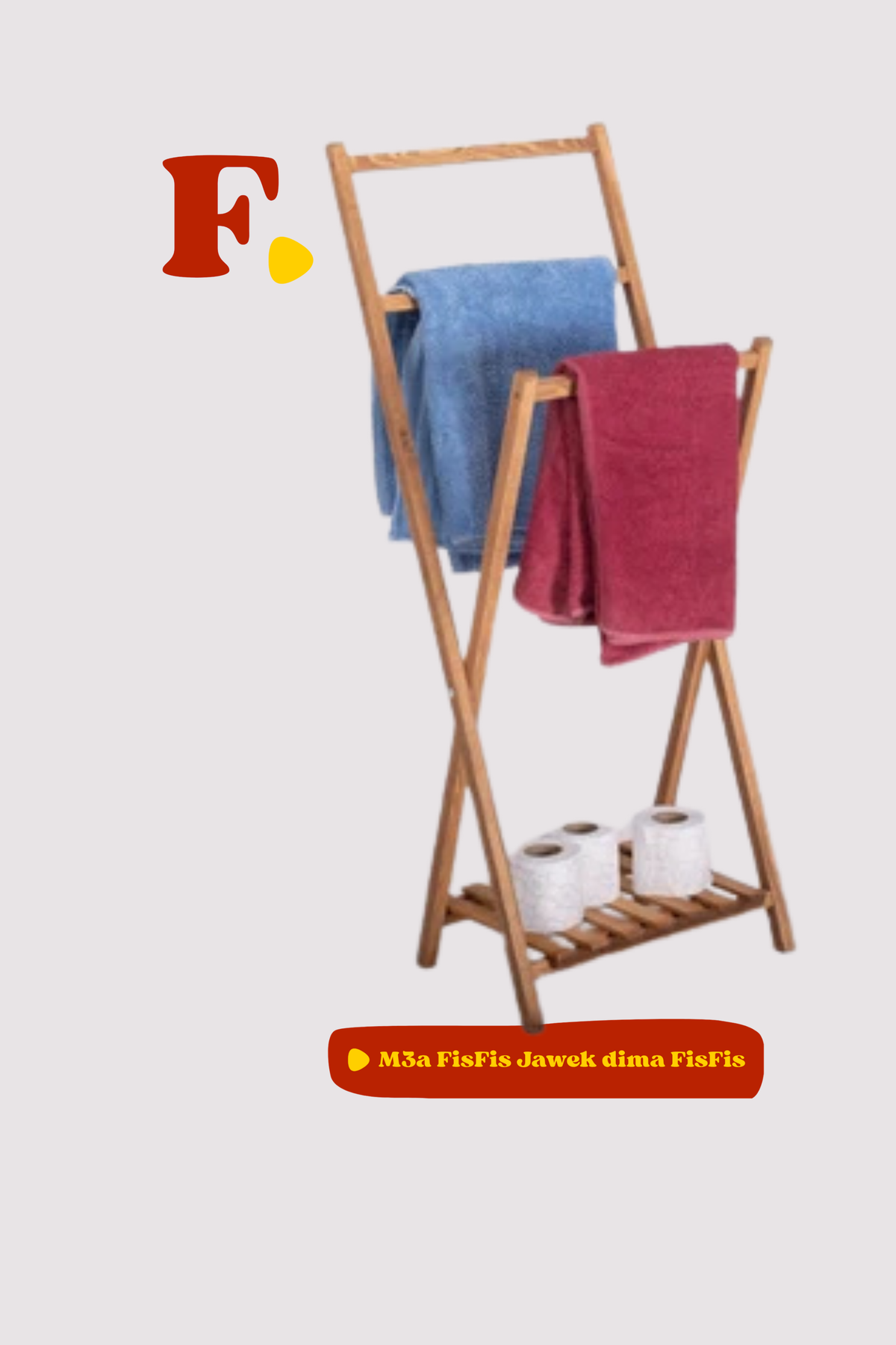 Porte serviettes en bois Pliable