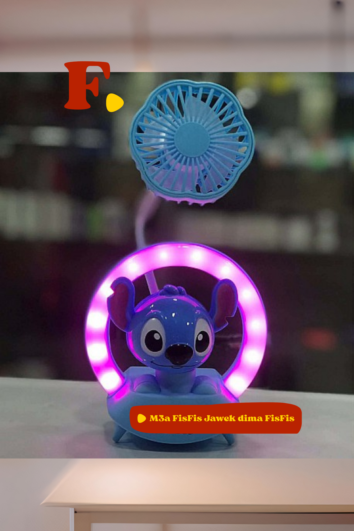 Lampe de Bureau & Veilleuse 3-en-1 Stitch avec Ventilateur