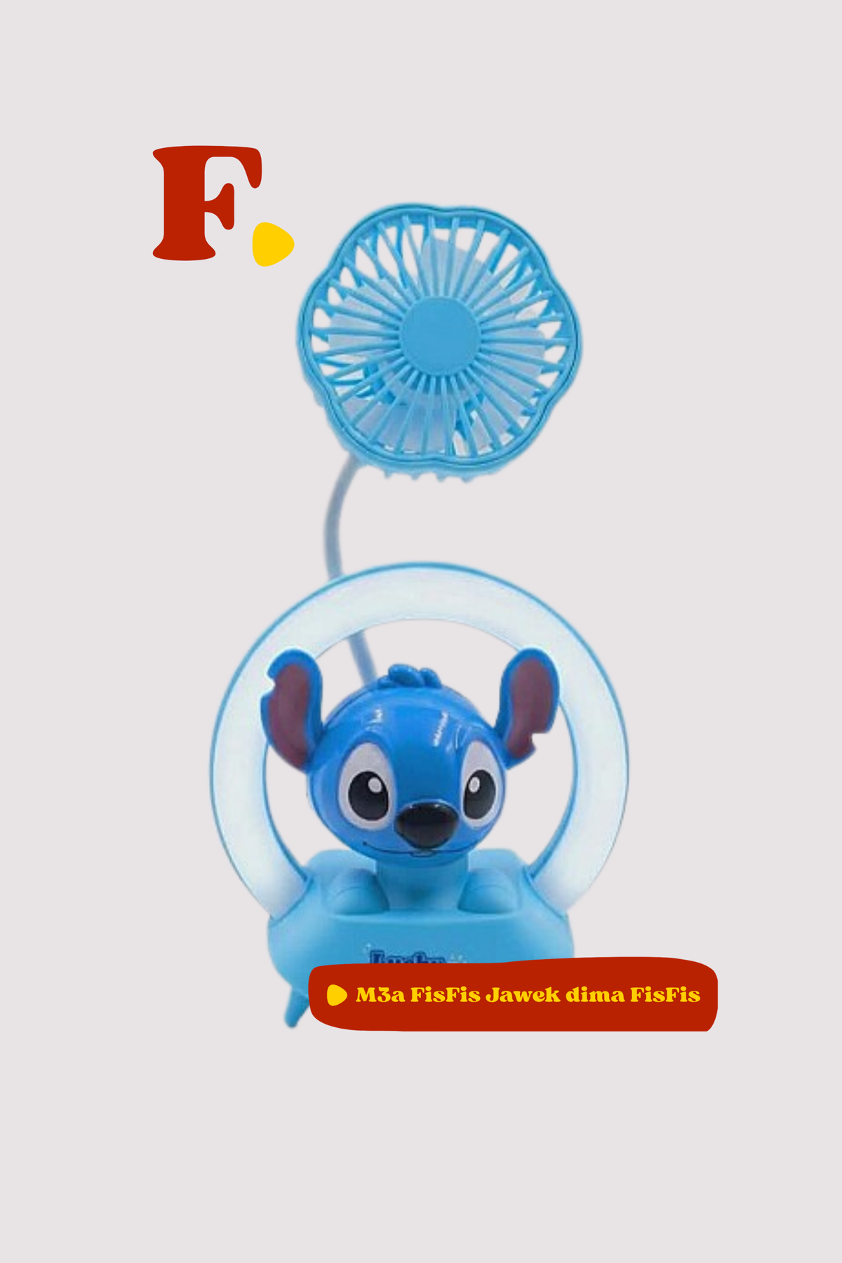 Lampe de Bureau & Veilleuse 3-en-1 Stitch avec Ventilateur